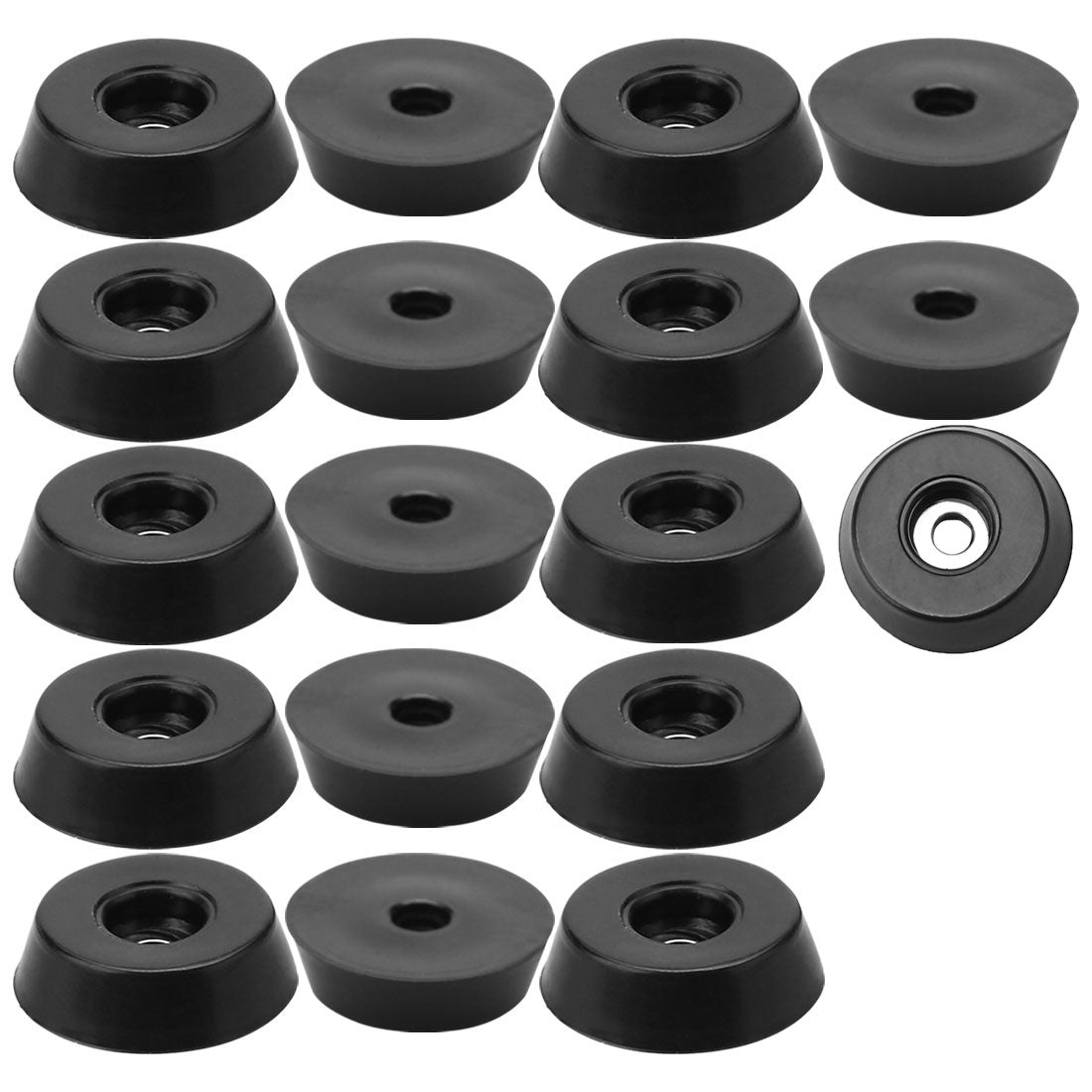 Harfington 18 Stück Gummifüße, Stoßstangenpuffer, Schrank, Schreibtischbeinpolsterschutz mit Metallscheibe
