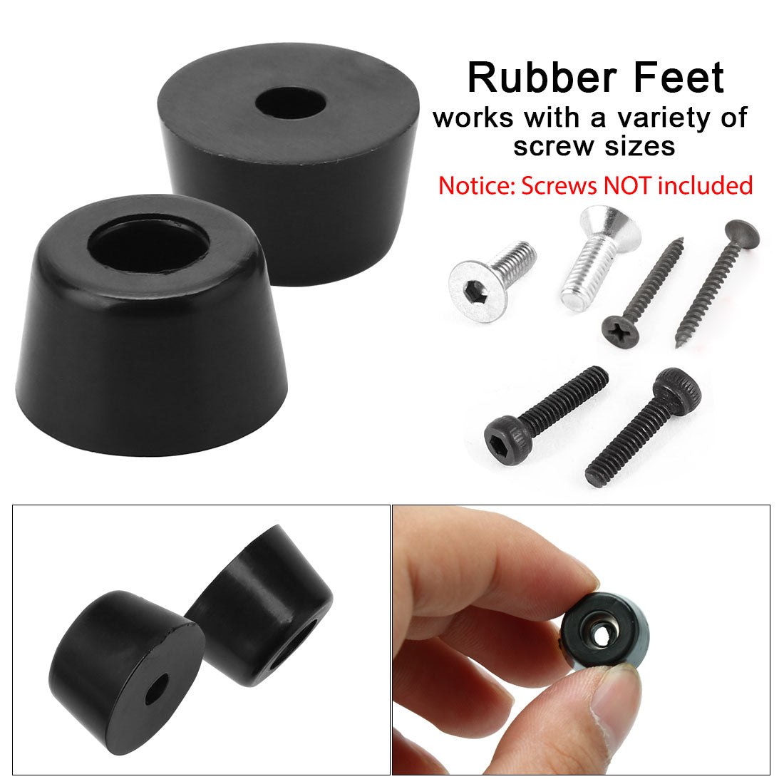 Harfington 16pcs Rubber Feet Bumper Floor Protector for Furniture Chair Feet with Washer
