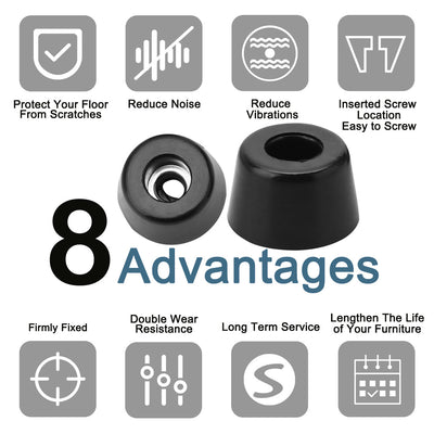 Harfington 16pcs Rubber Feet Bumper Floor Protector for Furniture Chair Feet with Washer