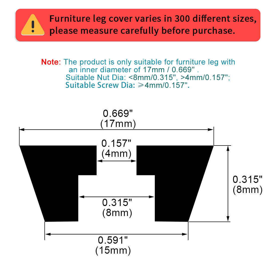 Harfington 18 Stück Gummifüße, Stoßstangenpuffer, Schrank, Schreibtischbeinpolsterschutz mit Metallscheibe
