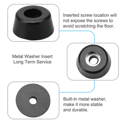 Harfington 18 Stück Gummifüße, Stoßstangenpuffer, Schrank, Schreibtischbeinpolsterschutz mit Metallscheibe
