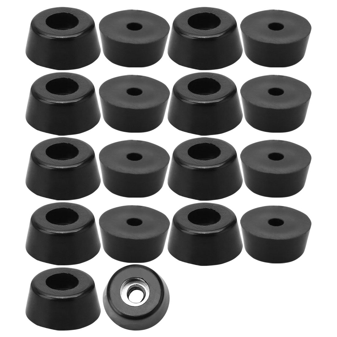 Harfington 18 Stück Gummifüße, Stoßstangenpuffer, Schrank, Schreibtischbeinpolsterschutz mit Metallscheibe