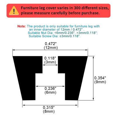 Harfington 16pcs Rubber Feet Bumper Floor Protector for Furniture Chair Feet with Washer