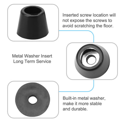 Harfington 16pcs Rubber Feet Bumper Floor Protector for Furniture Chair Feet with Washer