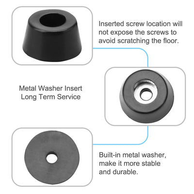 Harfington 18 Stück Gummifüße, Stoßstangenpuffer, Schrank, Schreibtischbeinpolsterschutz mit Metallscheibe