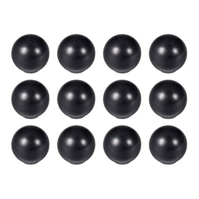 Harfington 12Pcs Thermoset Ball Knob M5 Female Threaded Machine Handle 16mm Diameter Smooth Rim Black