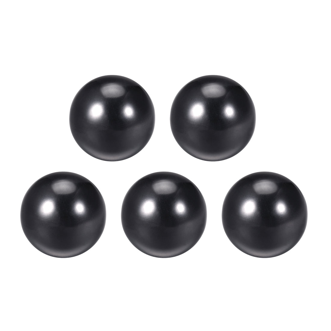 Harfington 5Pcs Thermoset Ball Knob Female Threaded Machine Handle Smooth Rim Black