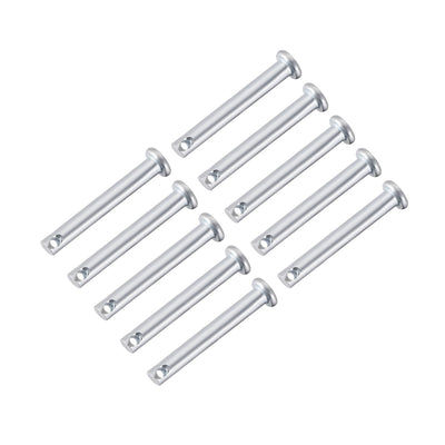 Harfington Single Hole Clevis Pins, Flat Head Zinc-Plating Steel