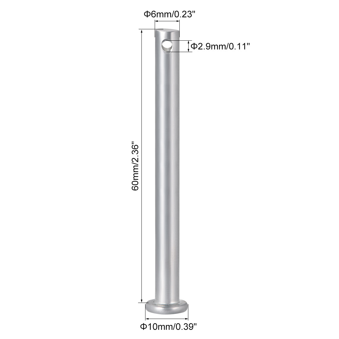Harfington Single Hole Clevis Pins, Flat Head Zinc-Plating Steel