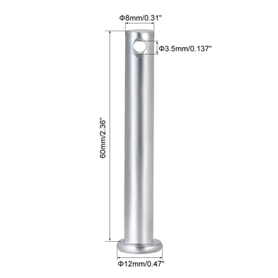 Harfington Single Hole Clevis Pins, Flat Head Zinc-Plating Steel