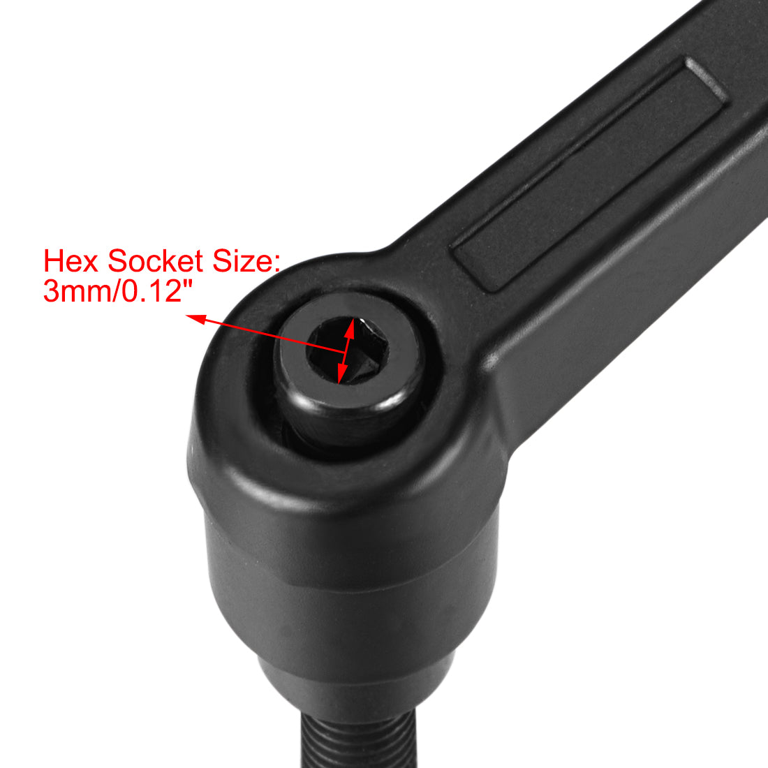 Harfington M6 x 50mm Handle Adjustable Clamping Lever Thread Push Button Ratchet Male Threaded Stud