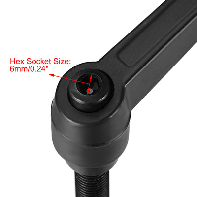 Harfington Handles Adjustable Clamping Lever Thread Ratchet Male Threaded Stud 2Pack