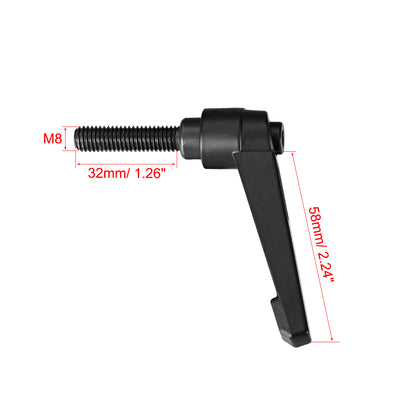 Harfington Handles Adjustable Clamping Lever Thread Ratchet Male Threaded Stud 2Pack