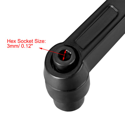 Harfington M6x1.0mm Handle Adjustable Clamping Lever Thread Push Button Ratchet Female Threaded Stud 6 Pcs