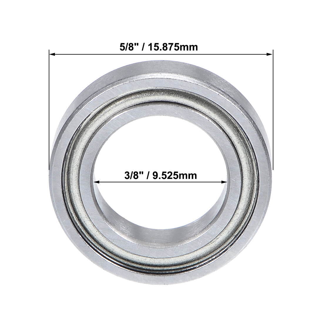 uxcell Uxcell Deep Groove Ball Bearings Double Shielded Chrome Steel Z1 P0