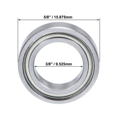 Harfington Uxcell Deep Groove Ball Bearings Double Shielded Chrome Steel Z1 P0
