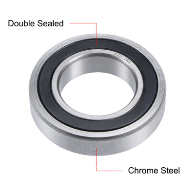 Harfington Uxcell Deep Groove Ball Bearings Inch Double Sealed Chrome Steel ABEC1 Z1