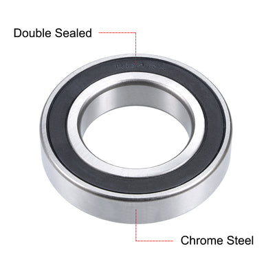 Harfington Uxcell Deep Groove Ball Bearings Inch Double Sealed Chrome Steel ABEC1 Z1