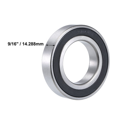Harfington Uxcell Deep Groove Ball Bearings Inch Double Sealed Chrome Steel ABEC1 Z1