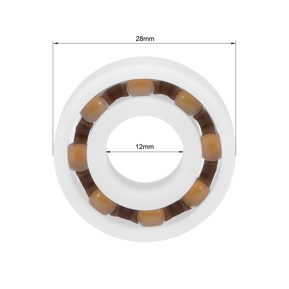 Harfington 6001 POM Plastic Bearings 12x28x8mm Glass Ball Nylon Cage 5pcs