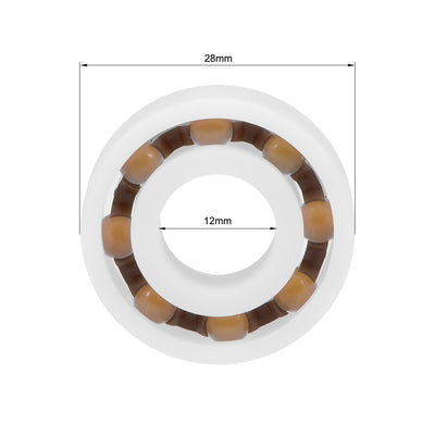 Harfington 6001 POM Plastic Bearings 12x28x8mm Glass Ball Nylon Cage 5pcs