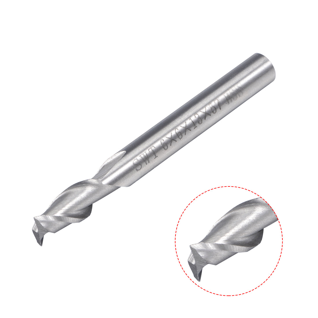 Harfington 5pcs 6mm Shank 6mm x 13mm Straight Flat Nose End Mill Cutter CNC Router Bits 2 Flute