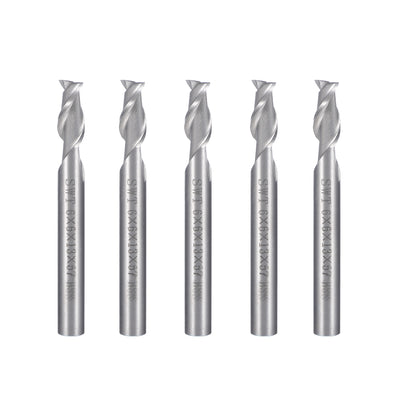 Harfington 5pcs 6mm Shank 6mm x 13mm Straight Flat Nose End Mill Cutter CNC Router Bits 2 Flute