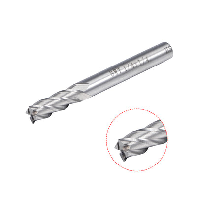Harfington 3Pcs 1/4" Cutting HSSAL Spiral Drill Bit Straight End Mill Cutter 4 Flute with 1/4" Shank