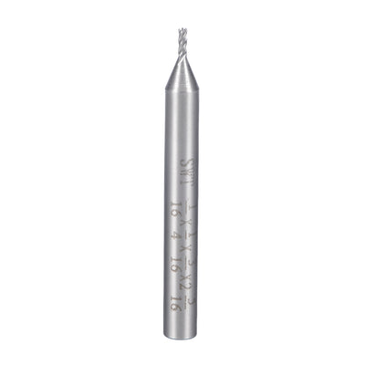 Harfington 1/16" Cutting HSSAL Spiral Drill Bit Straight End Mill Cutter 4 Flute with 1/4" Shank