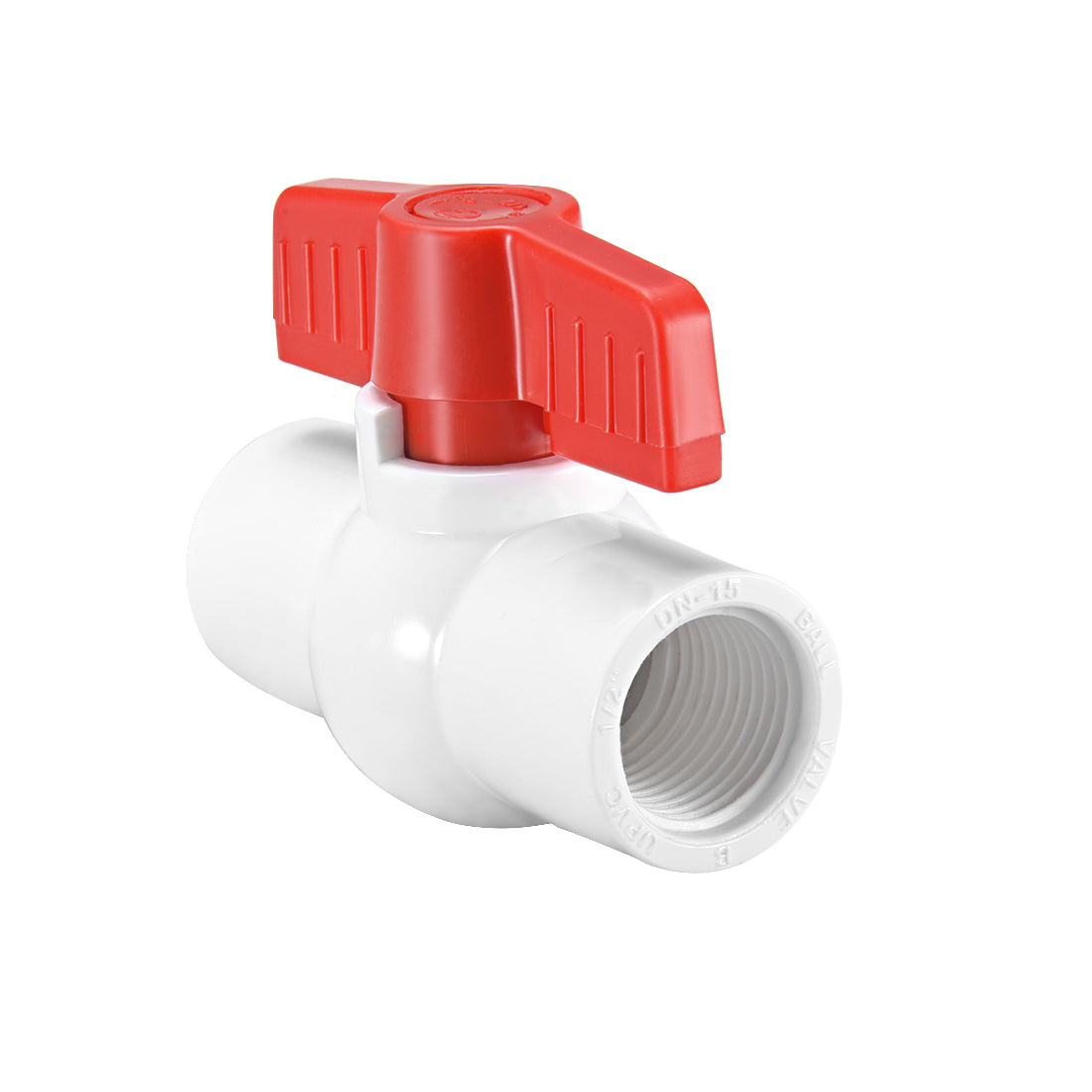 Harfington PVC Ball Valve Supply Pipe Knob Threaded Ends Inner Hole Diameter