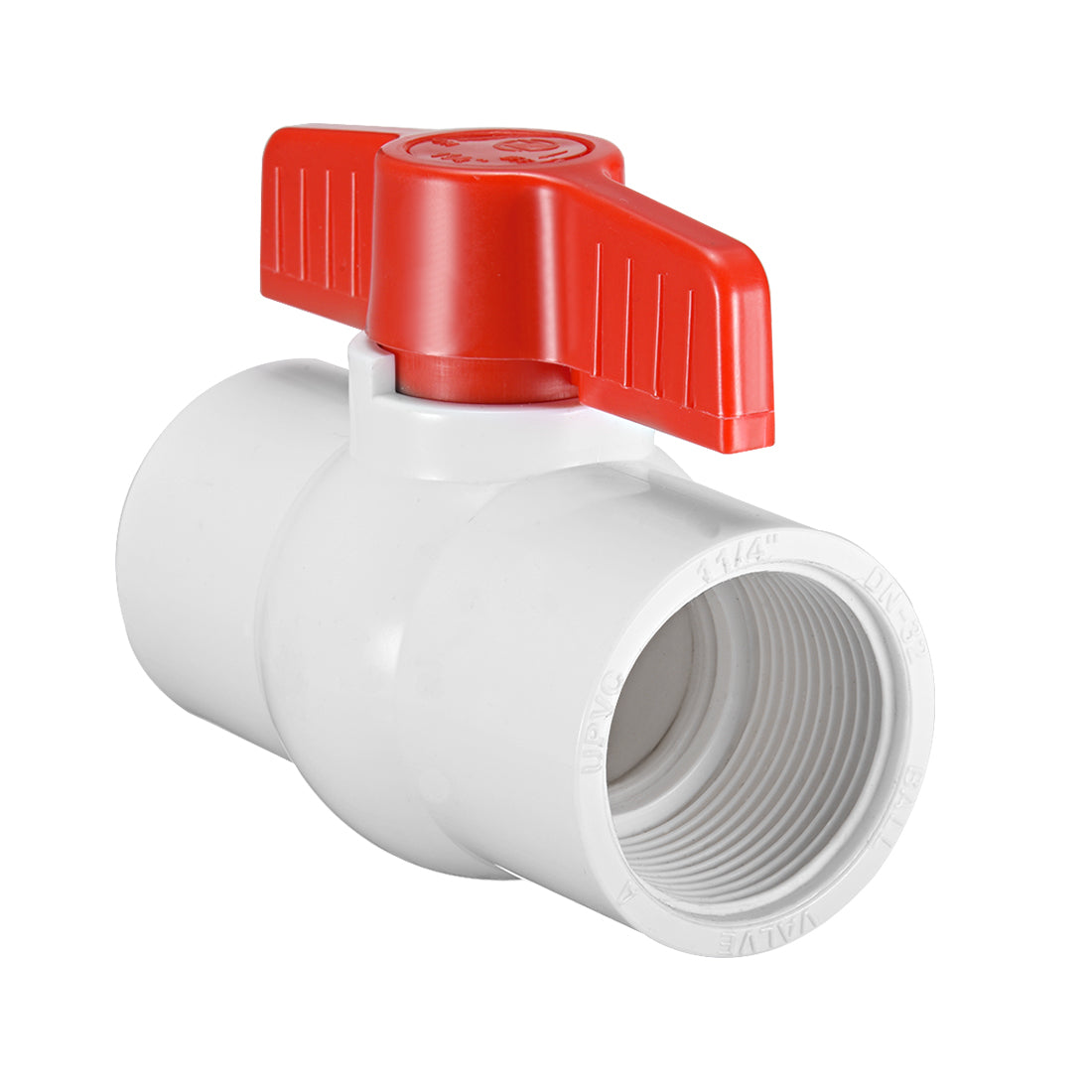 Harfington PVC Ball Valve Supply Pipe Knob Threaded Ends Inner Hole Diameter