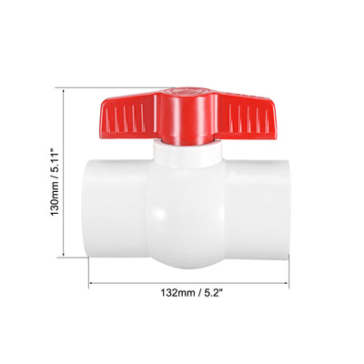 Harfington PVC Ball Valve Supply Pipe Knob Threaded Ends Inner Hole Diameter