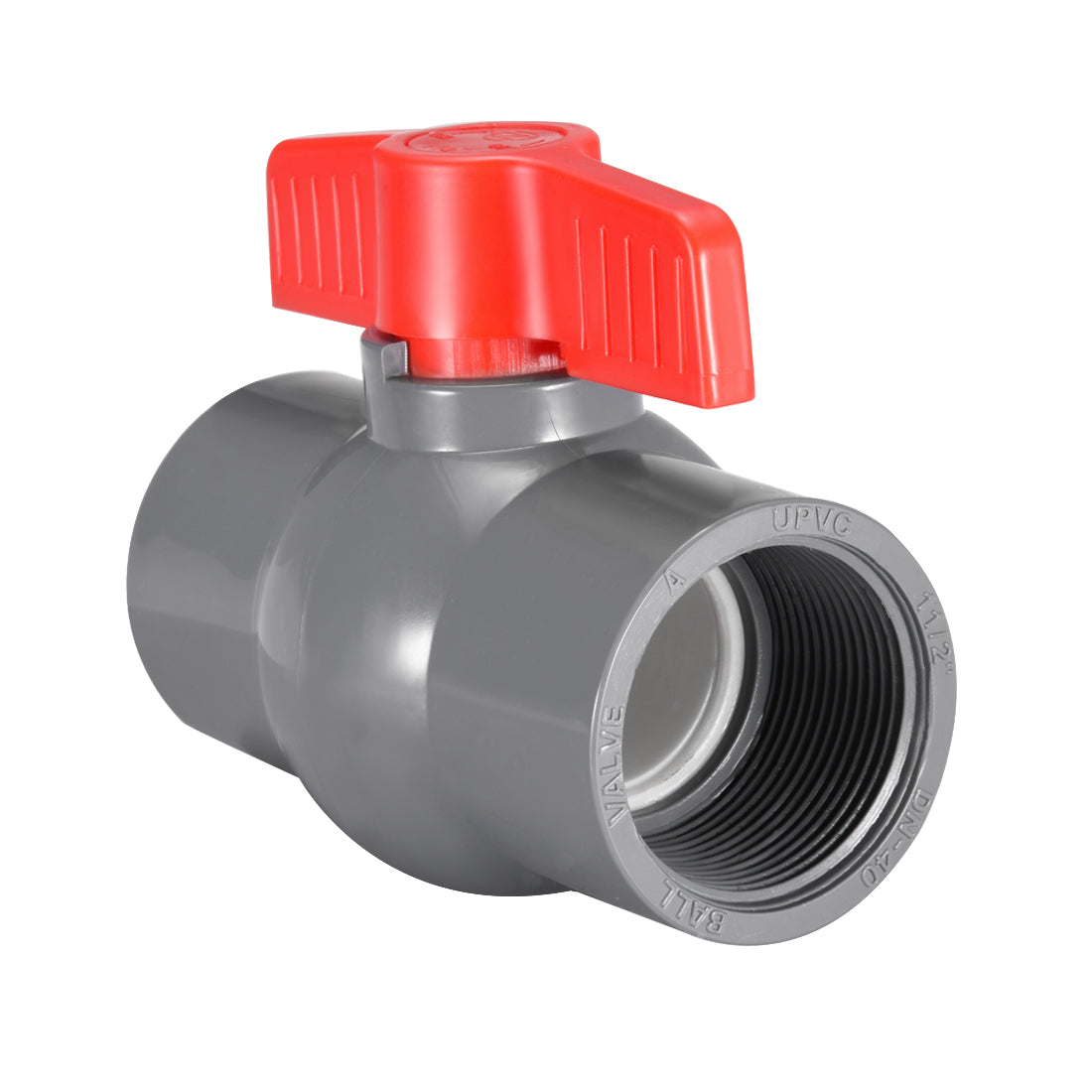 Harfington PVC Ball Valve Supply Pipe Knob Threaded Ends Inner Hole Diameter
