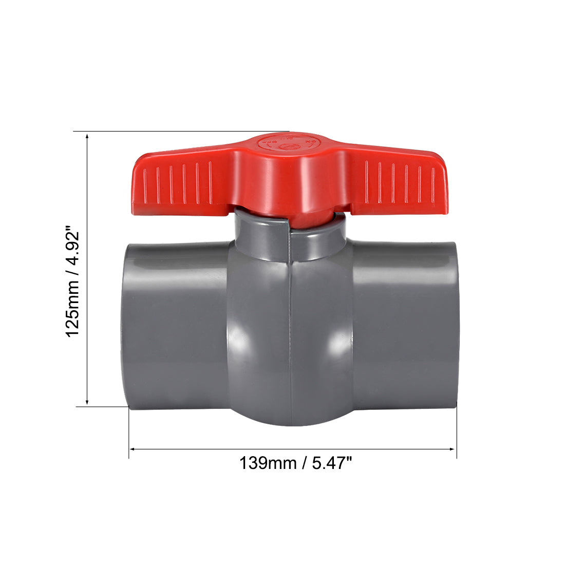 Harfington PVC Ball Valve Supply Pipe Knob Threaded Ends Inner Hole Diameter