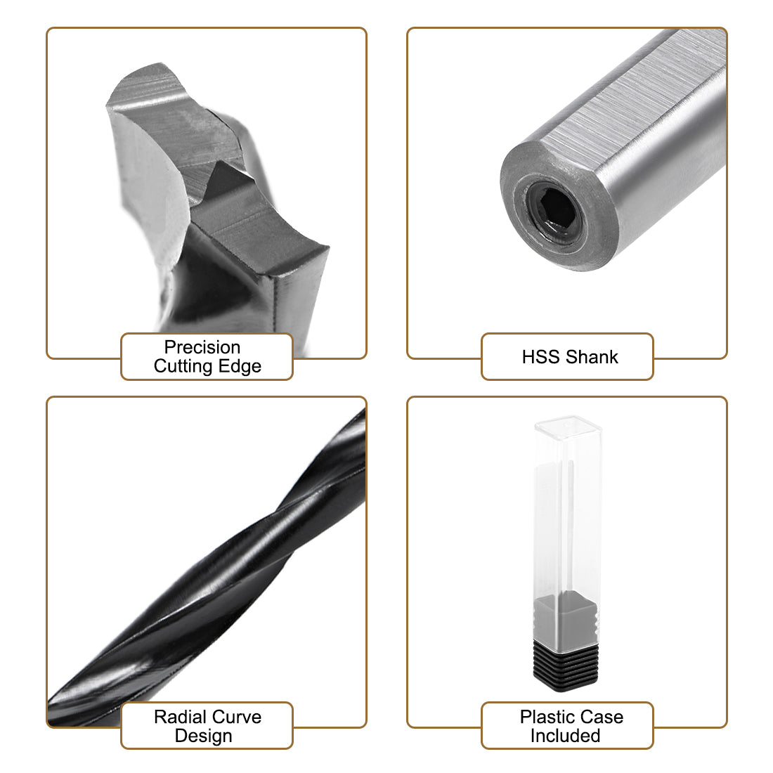 Harfington Brad Point Drill Bits for Wood 5.5mm x 70mm Forward Turning HSS for Woodworking Carpentry Drilling Tool