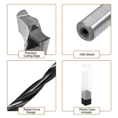 Harfington Brad Point Drill Bits for Wood 5.5mm x 70mm Forward Turning HSS for Woodworking Carpentry Drilling Tool