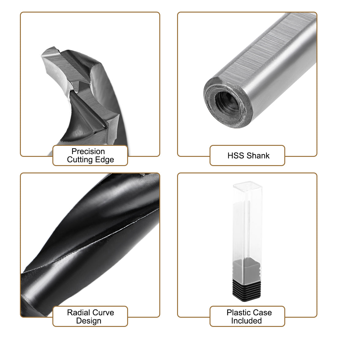 Harfington Brad Point Drill Bits for Wood 14mm x 70mm Forward Turning HSS for Woodworking Carpentry Drilling Tool