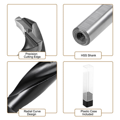 Harfington Brad Point Drill Bits for Wood 14mm x 70mm Forward Turning HSS for Woodworking Carpentry Drilling Tool