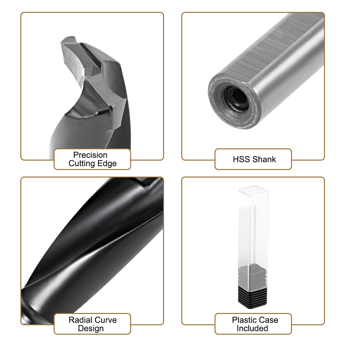 Harfington Brad Point Drill Bits for Wood 15mm x 70mm Forward Turning HSS for Woodworking Carpentry Drilling Tool