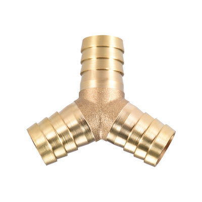 Harfington 16mm or 5/8" ID Brass Barb Splicer Fitting,Y-Shaped 3Way,Barb Hose Fitting