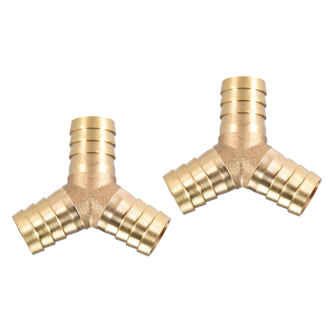 Harfington 16mm or 5/8" ID Brass Barb Splicer Fitting,Y-Shaped 3Way,Barb Hose Fitting,2pcs