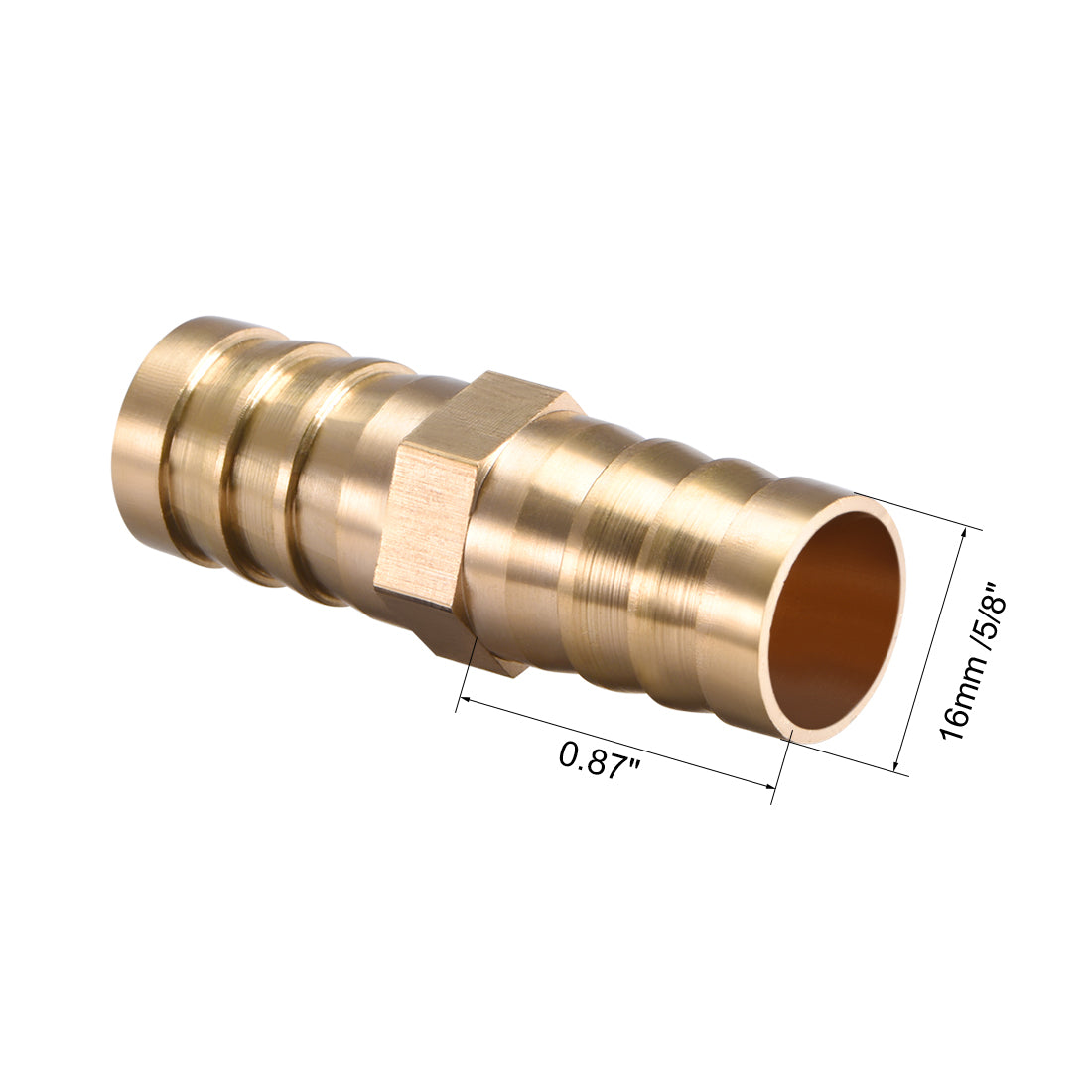 Harfington 16mm or 5/8" ID Brass Barb Splicer Fitting,Straight Barb Hose Fitting
