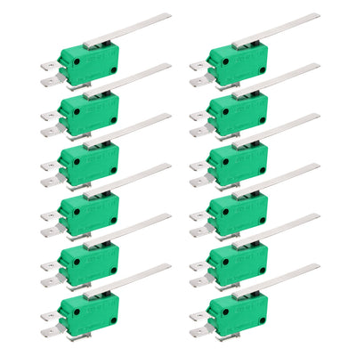 Harfington 12PCS KW3-OZ 16A 125/250VAC Long Straight Hinge Lever Type SPDT NO NC Micro Limit Switches