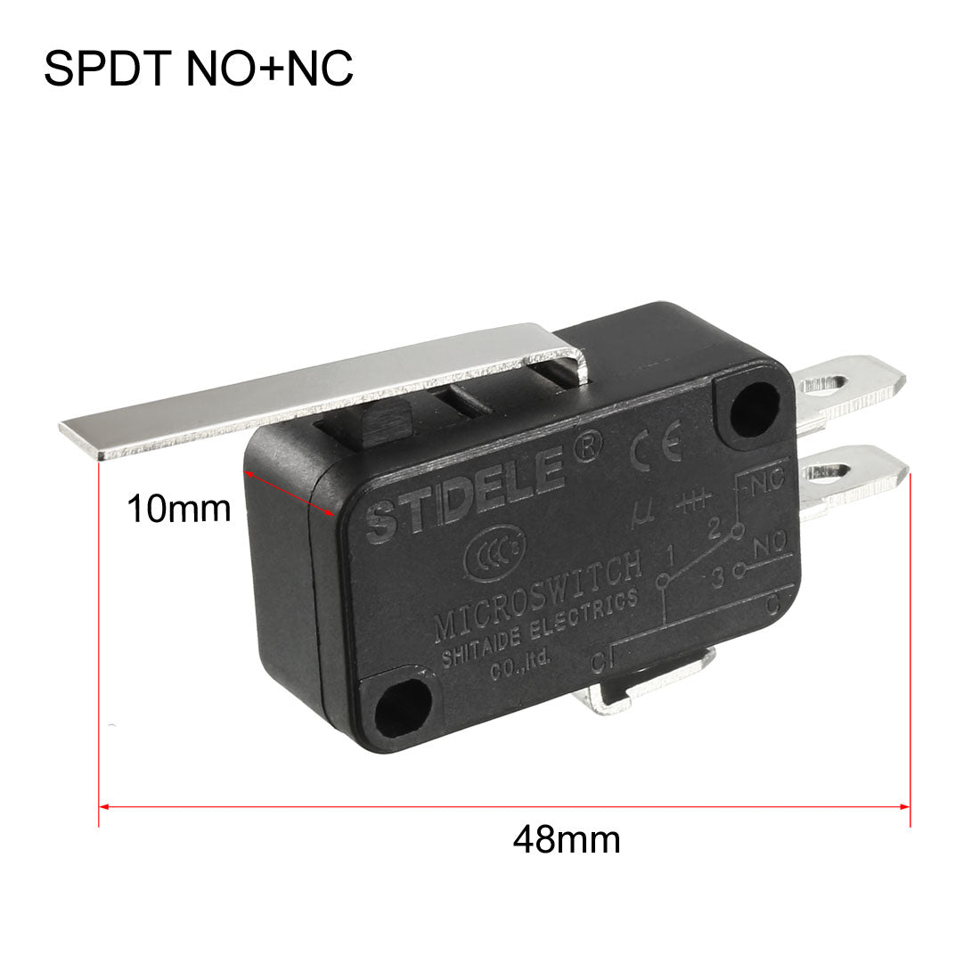 Harfington 15A 250VAC Black V-152-1C25 Straight Lever Miniature Micro Switch