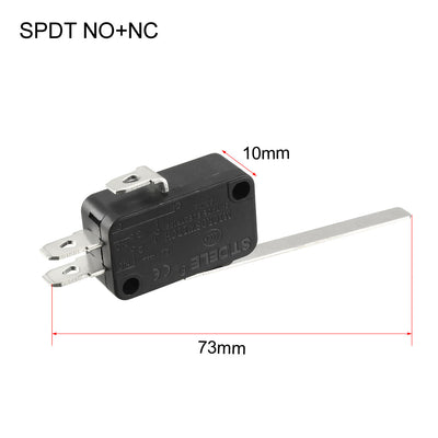 Harfington 15A 250VAC Black V-153-1C25 Long Straight Lever Miniature Micro Switch