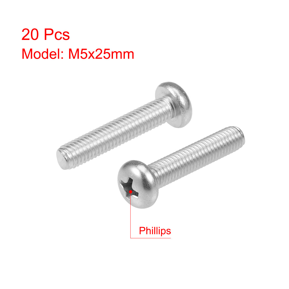 Harfington 20Pcs Stainless Steel Pan Phillips Head Machine Screw