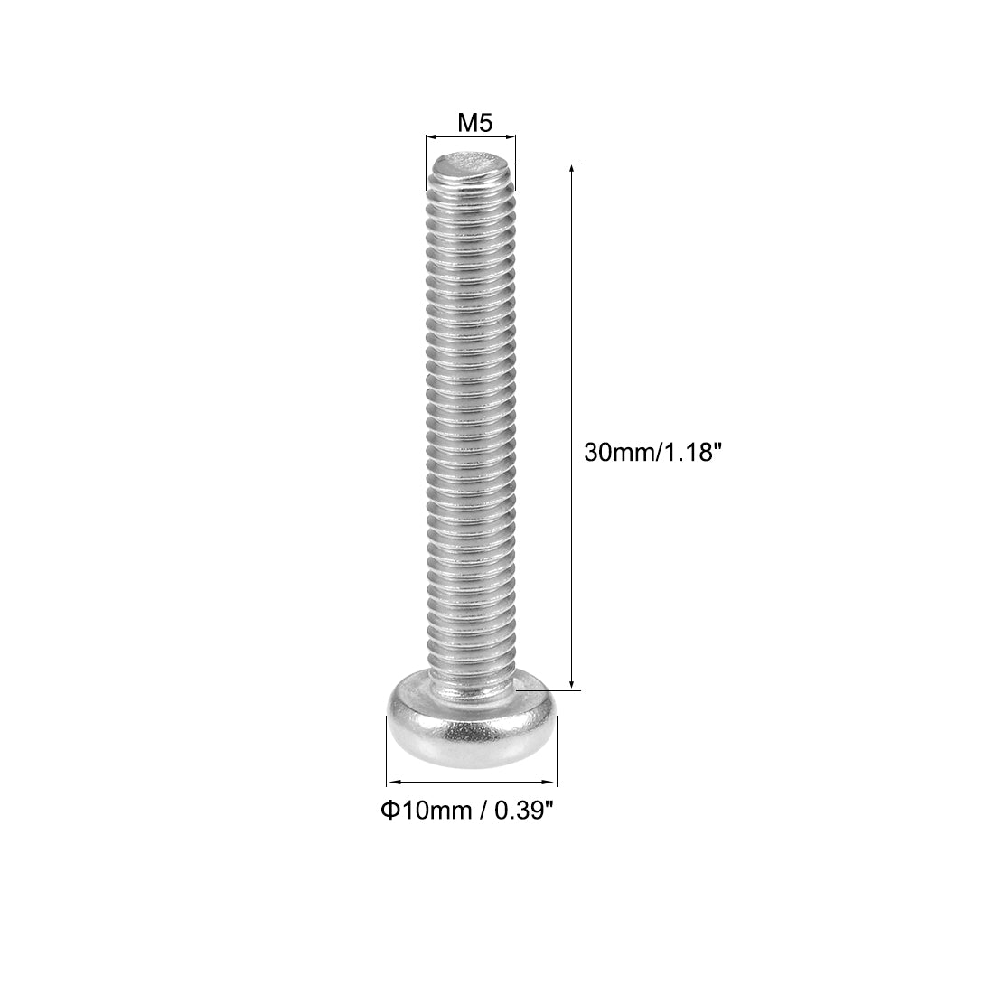 Harfington 30Pcs Stainless Steel M3 Pan Phillips Head Screw