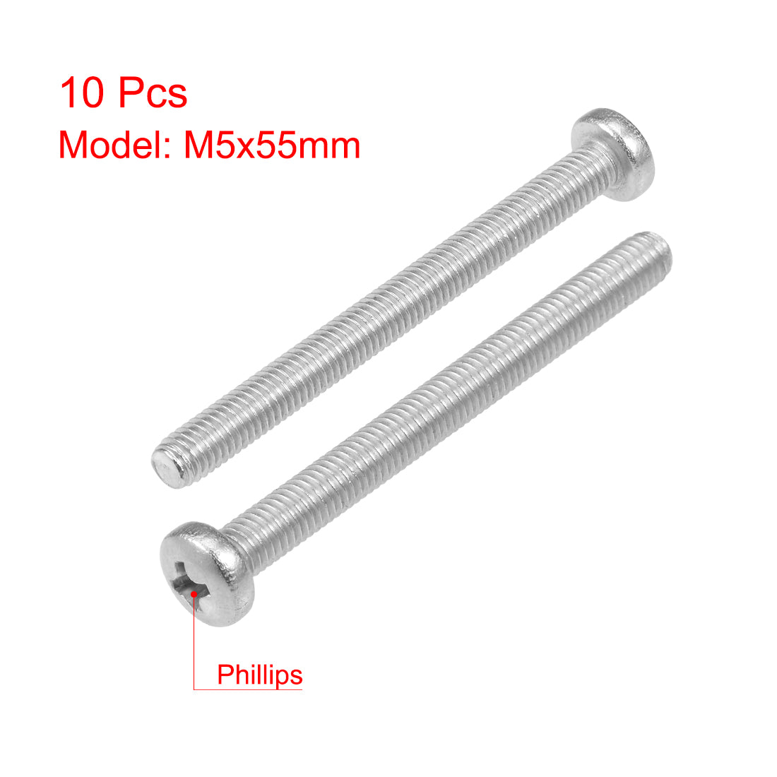 Harfington 10Pcs Stainless Steel Pan Phillips Head Machine Screw