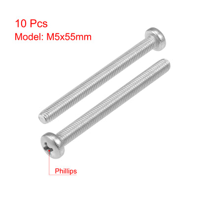 Harfington 10Pcs Stainless Steel Pan Phillips Head Machine Screw