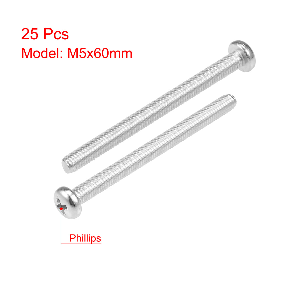 Harfington 25Pcs Stainless Steel Phillips Pan Head Screw